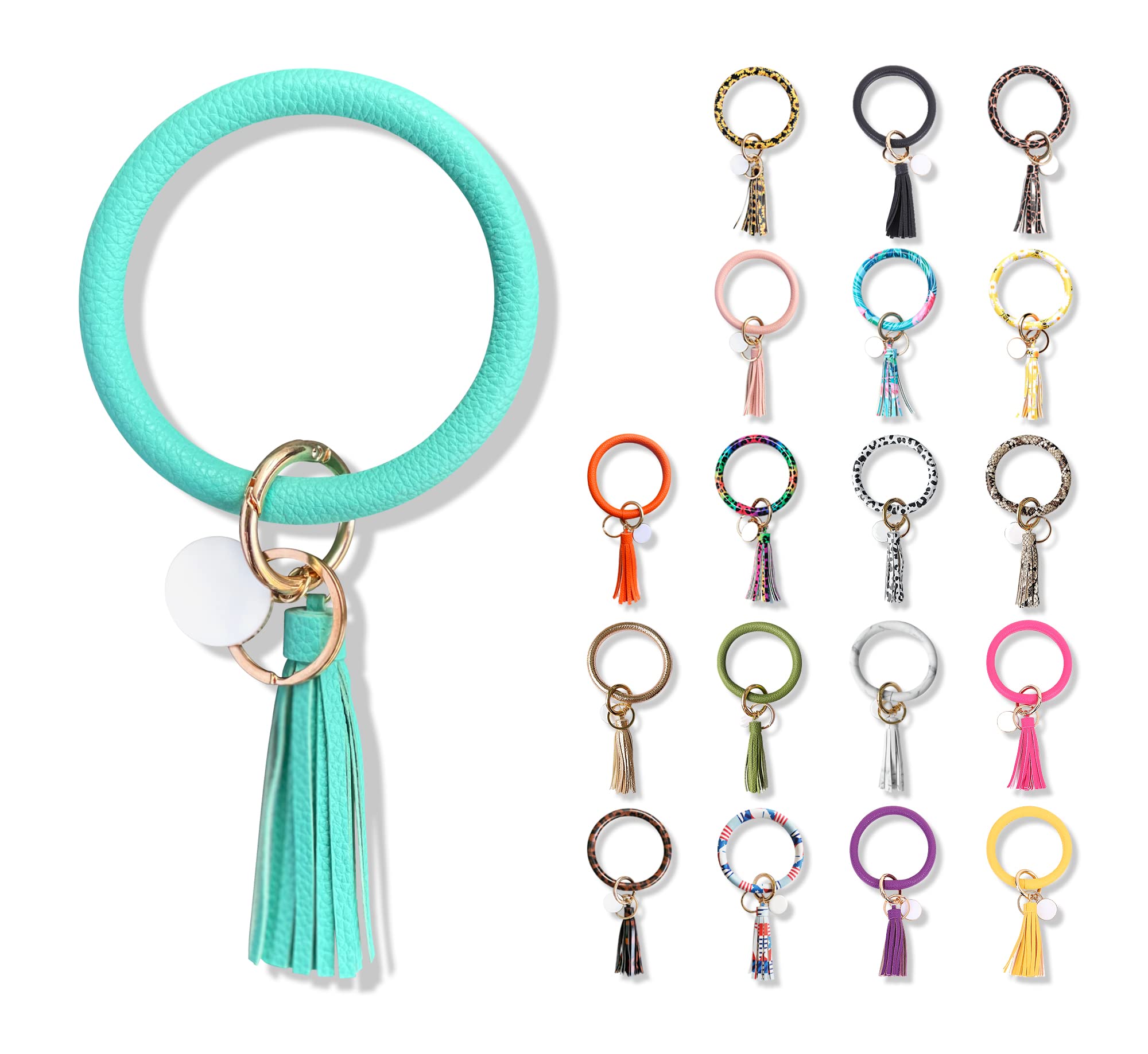 Stylish Leather Tassel Keychain Bracelet for Women - Fashionable Wristlet Key Ring with Chain - Perfect Gift for Girls (Office, Party, Travel Accessory)
