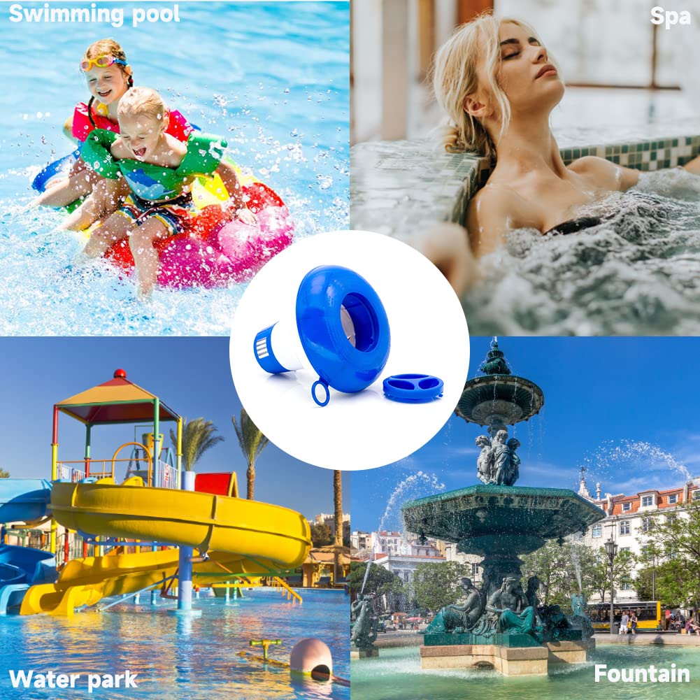 WWD POOL Floating Chlorine Dispenser for Swimming Pools & Spas - Foldable Chemical Tablet Floater Holds 1-Inch Chlorine/Bromine Tablets - Perfect for Hot Tubs, Inflatable Pools & Mini Spas | Easy Pool Maintenance Solution