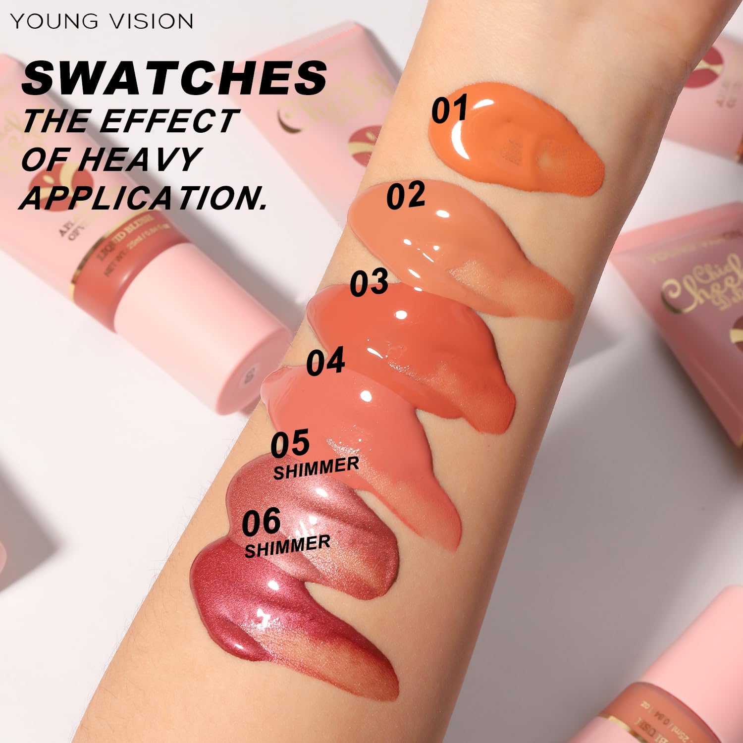 YOUNG VISION Matte Liquid Blush Wand - Velvety Cheek Tint for Natural Flush | Long-Lasting Liquid Blush with Buildable Coverage | Blendable & Lightweight Formula | 25ml/0.84 fl oz | Perfect for Everyday Makeup & Special Occasions