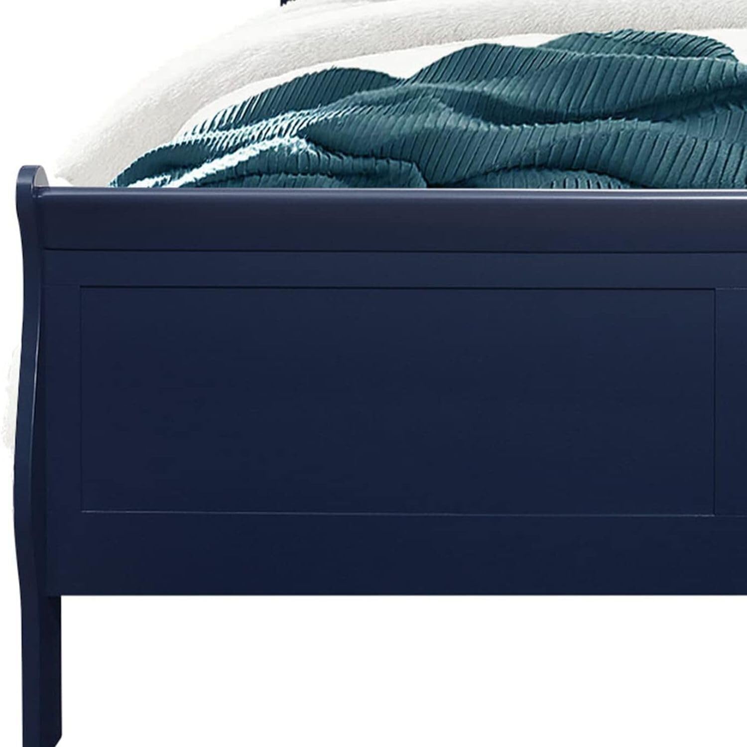 Global Furniture USA Charlie Blue Full Bed Frame - Modern & Stylish Bedroom Furniture for Home Decor - Perfect for Guest Rooms, Dorms, and Apartments