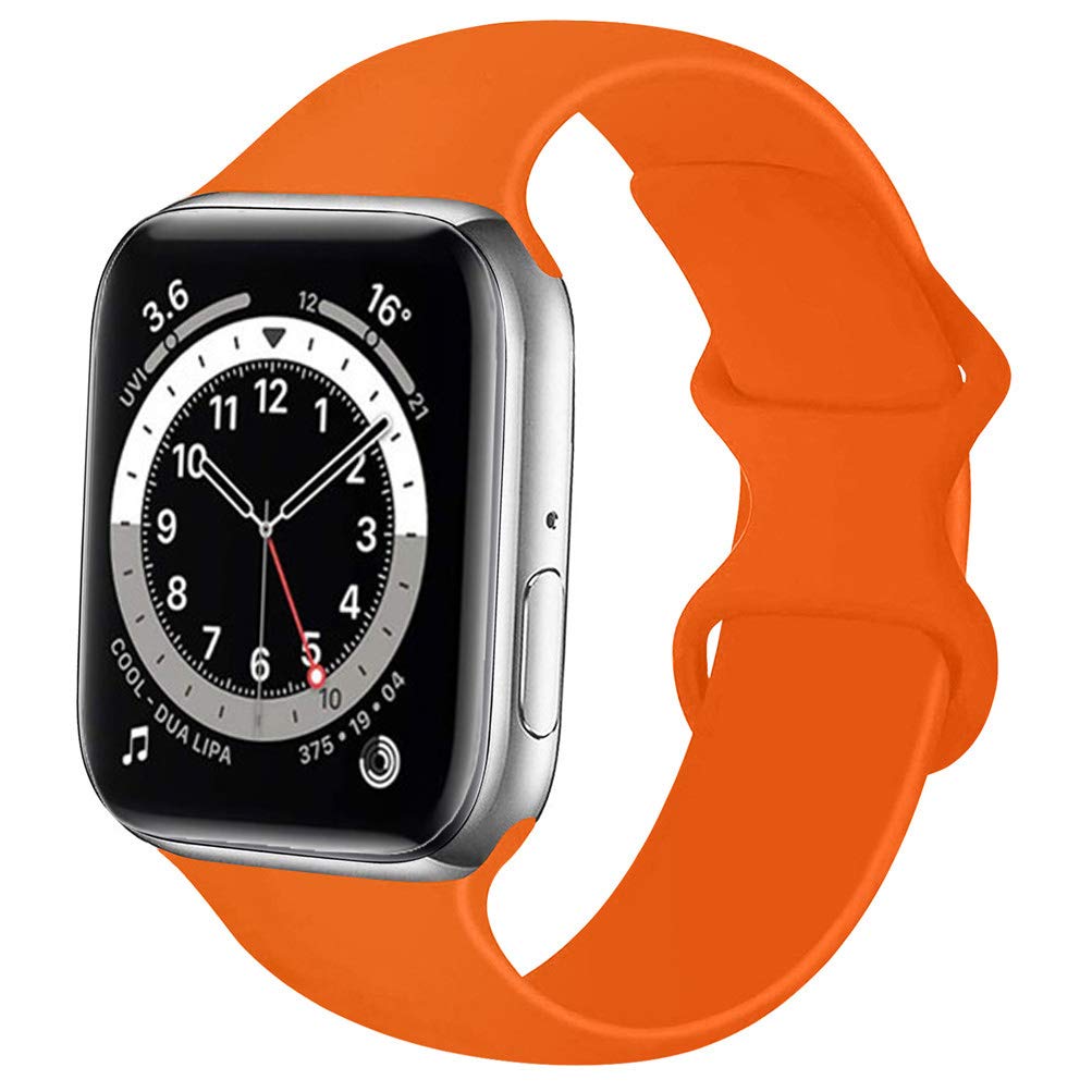 Soft Silicone Replacement Sport Watch Bands for Apple Watch Series 8/7/6/5/4/3/2/1/SE - Compatible with 38mm/40mm/41mm/42mm/44mm/45mm/49mm iWatch - Breathable Wrist Strap for Women & Men - Perfect for Workouts, Running & Everyday Wear