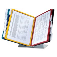 DBL536000 Desk Reference System with Desk Stand & 10 Letter Sleeves - Office Document Organizer for Files, Papers, and Business Cards - Perfect for Home Office, Workstation, and Professional Workspaces