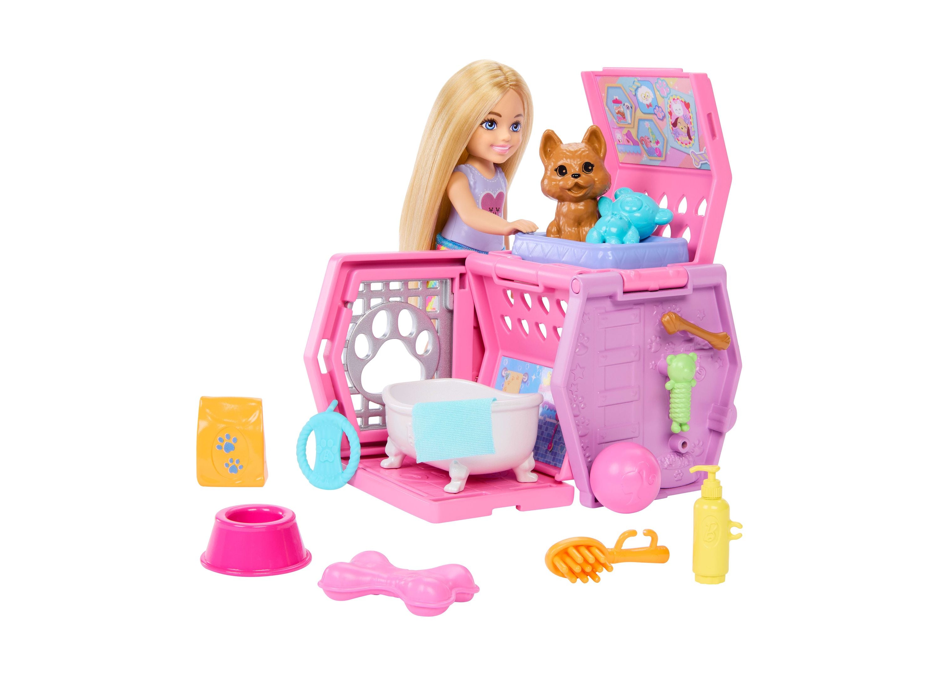 Barbie Chelsea Puppy Playset with Transformative Carrier & Doll - Interactive Pet Toy for Kids, Perfect for Pretend Play & Gift Giving