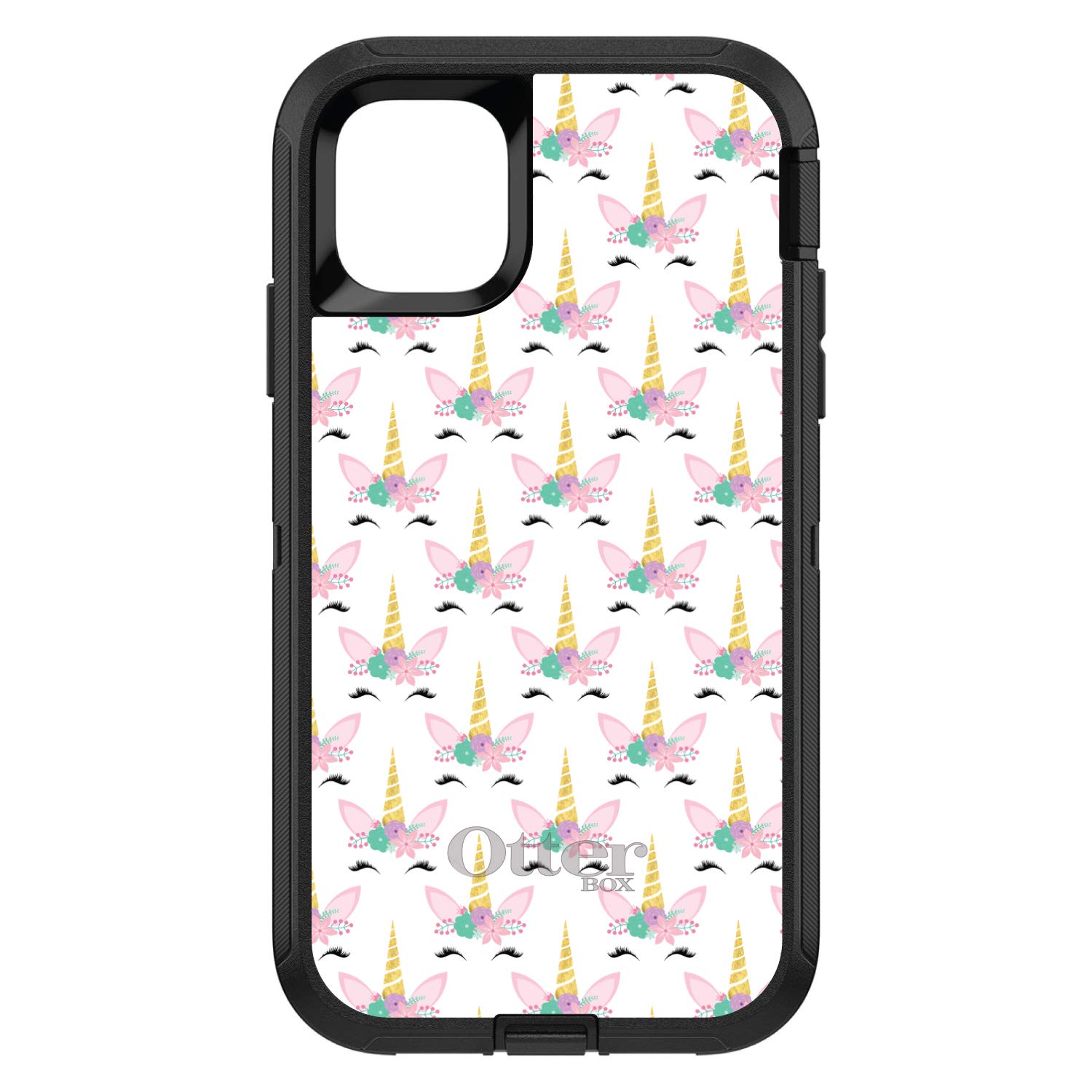 DistinctInk iPhone 11 Pro MAX Case (6.5 Inch) - Pastel Unicorn Pattern Protective Cover | Shockproof Replacement for OtterBox Defender | White Pink Teal Design - Perfect for Everyday Use & Gift Giving