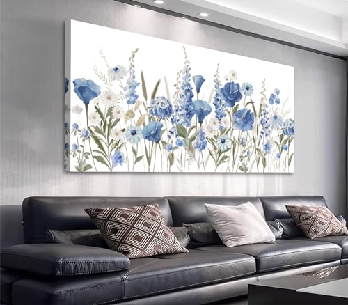 Blue White Botanical Flowers