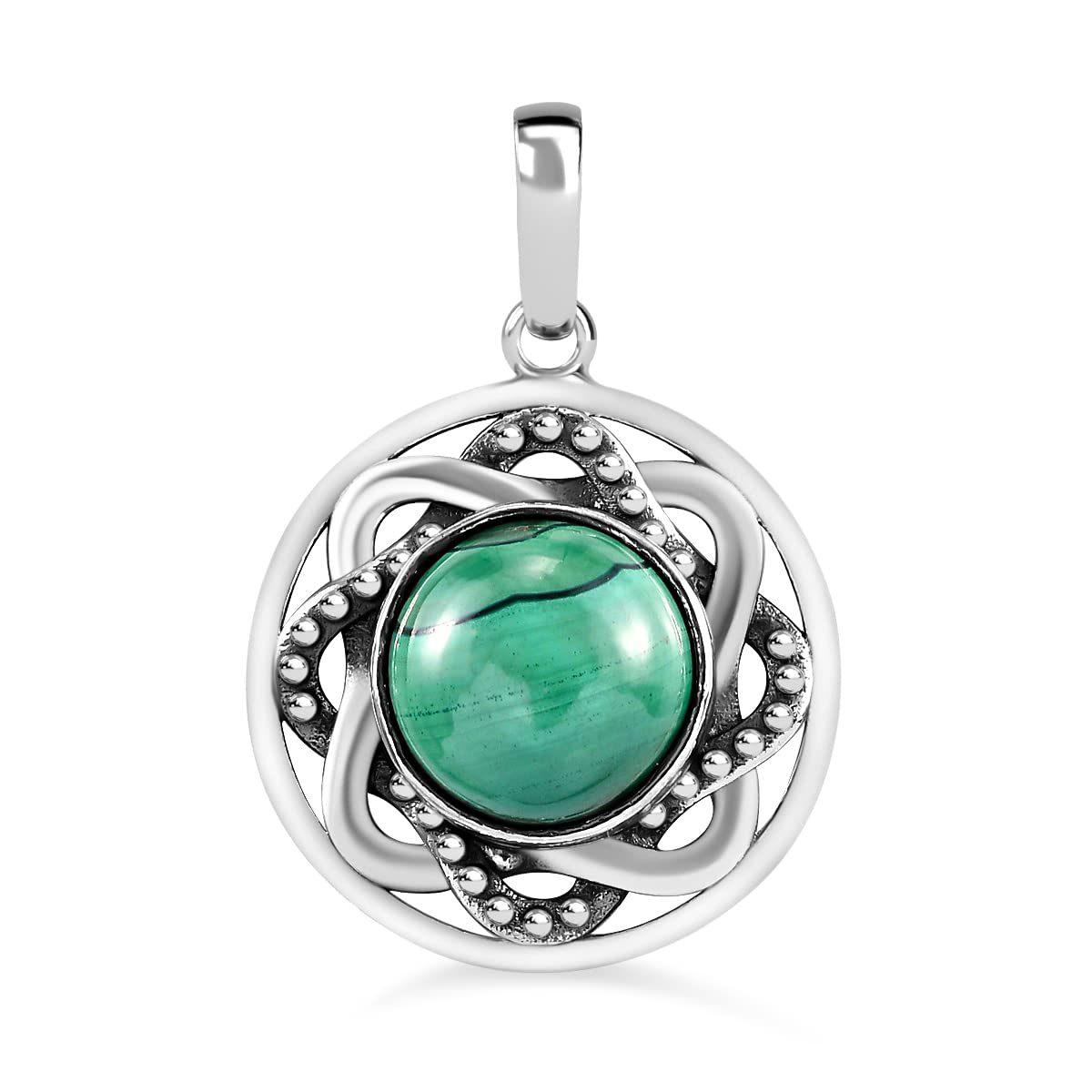 Handmade Green Malachite Statement Pendant Necklace - 925 Sterling Silver Women's Jewelry Gift for Graduation, Birthday & Special Occasions | Elegant Boho Chic Accessory for Parties, Weddings & Everyday Wear