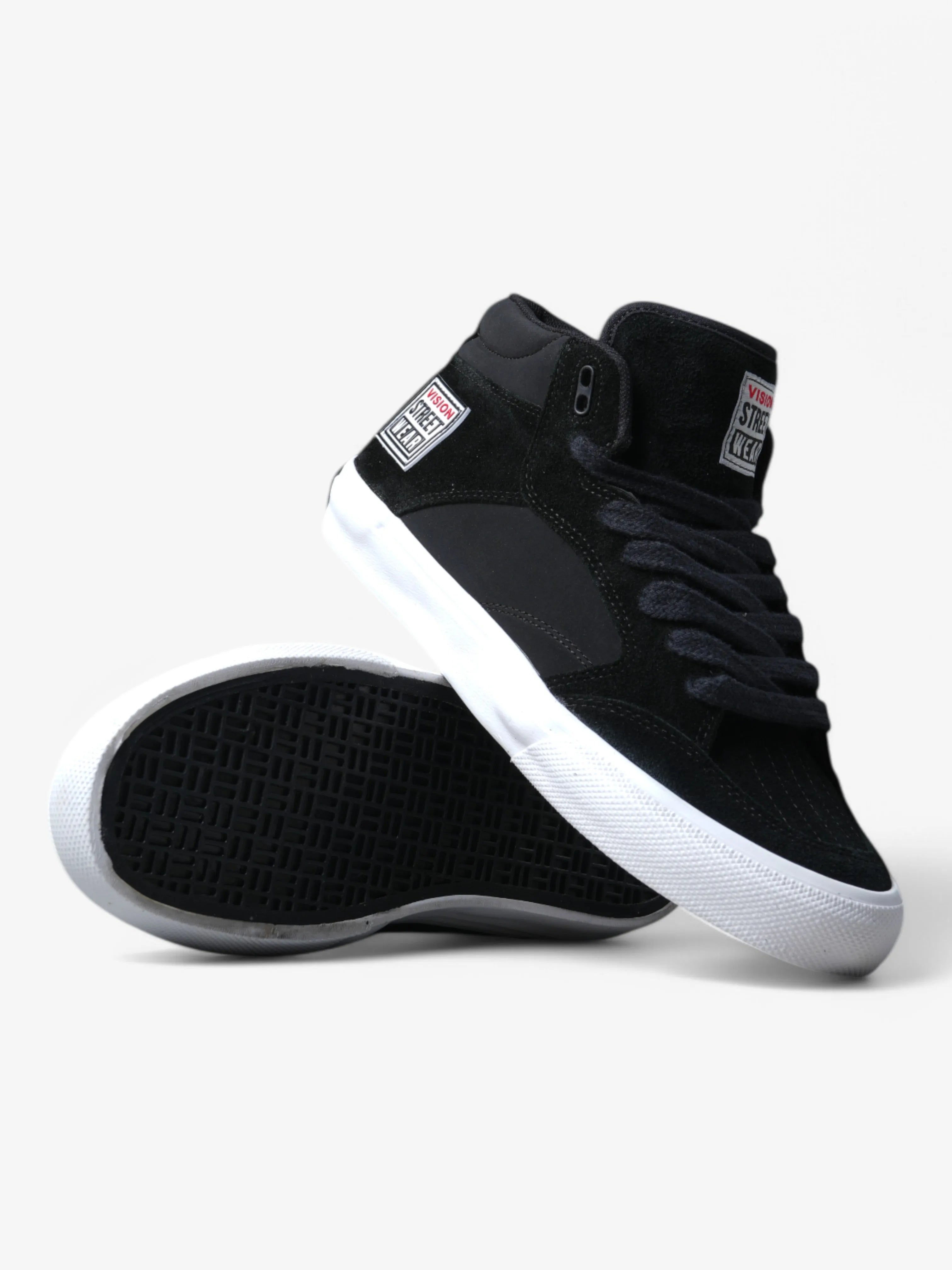 Vision Street Wear Concave Black & White Skate Shoes - High-Performance Sneakers for Skateboarding, Streetwear Fashion & Casual Wear