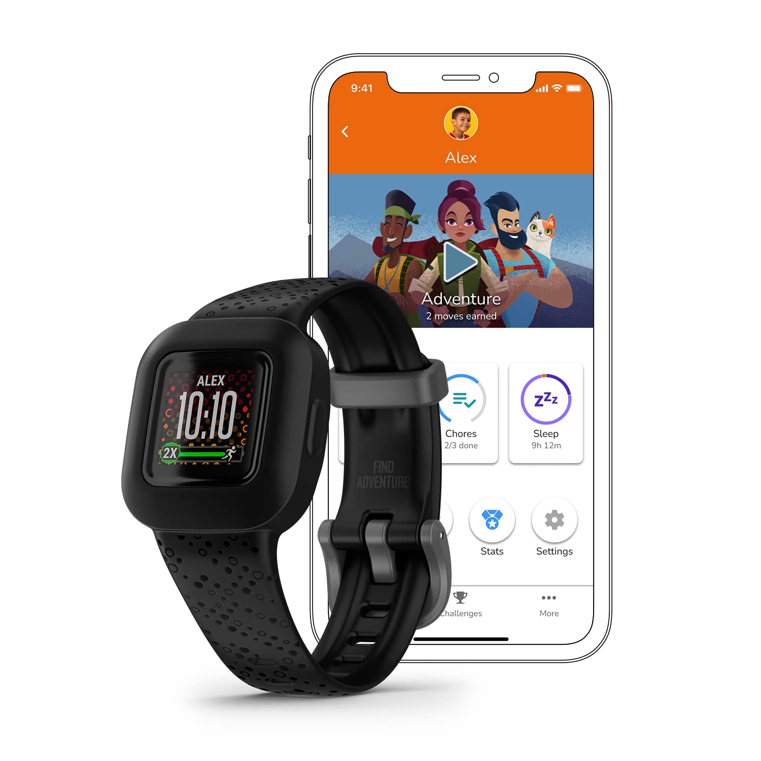 Garmin Vívofit Jr. 3 Kids Fitness Tracker - Black Cosmic | 1 Year Battery Life | Swim-Friendly | Activity Tracker for Kids | Motivational Adventure Game | Perfect for Swimming, School & Outdoor Play