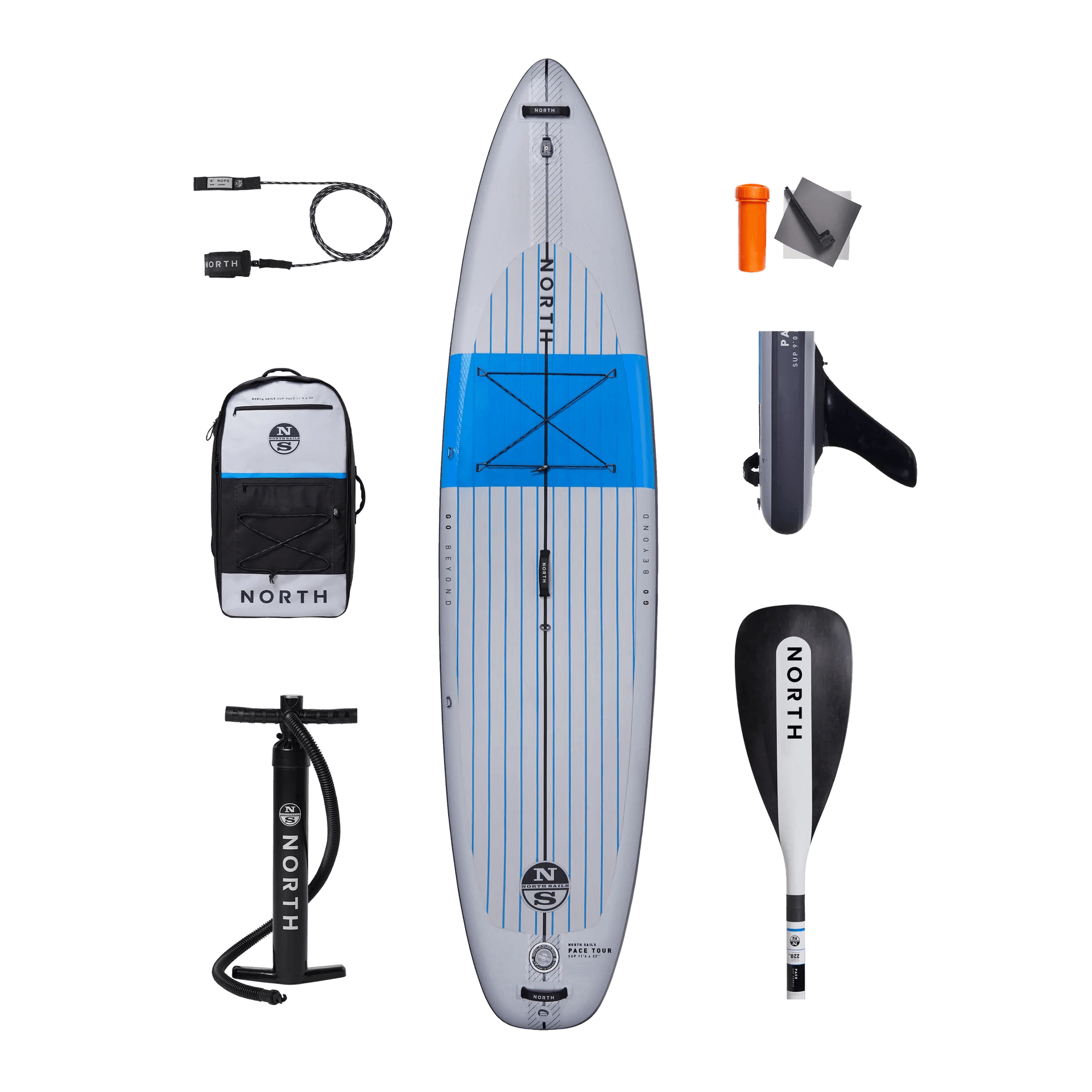 North Pace Tour Inflatable Stand Up Paddle Board (SUP) Package - Lightweight & Portable for Lakes, Rivers & Ocean Adventures