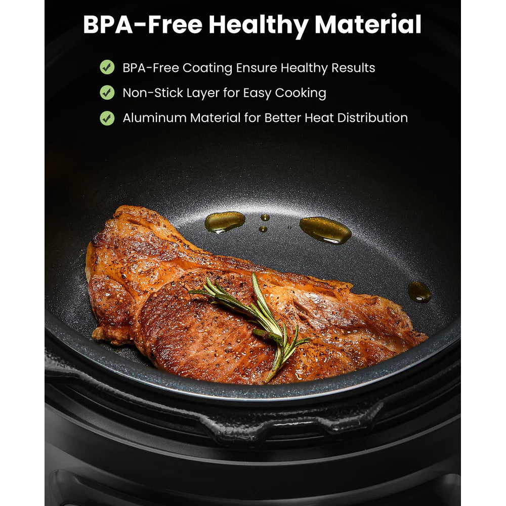 COMFEE CPC80D7ASB 8 Quart Electric Pressure Cooker with 10-in-1 Functions - Fast & Safe Cooking for Family Meals, Soups, Rice & More (Blemished Packaging with Full Warranty) - Perfect for Home Kitchens, Meal Prep & Busy Families