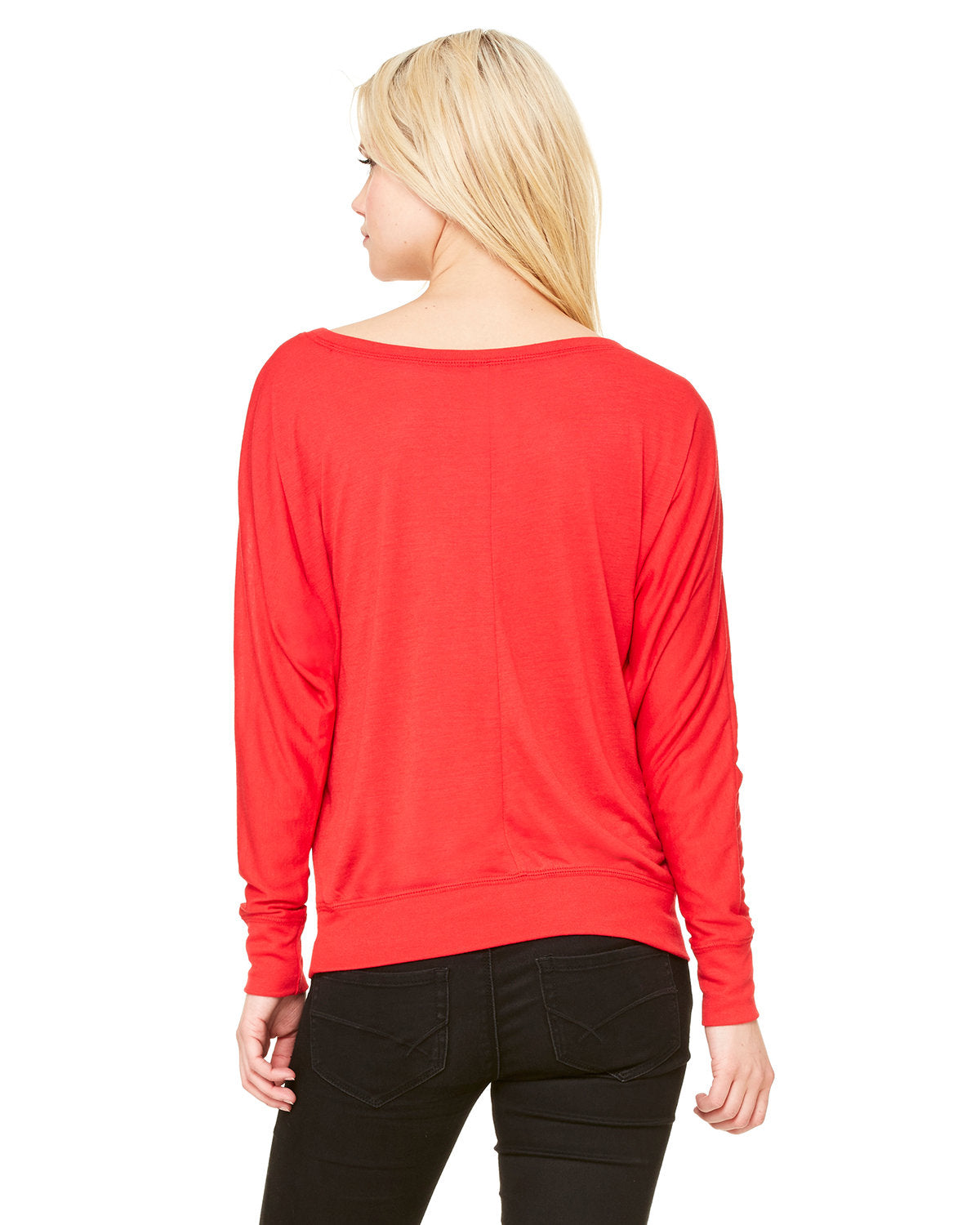 Bella + Canvas 8850 Women's Flowy Long Sleeve Off Shoulder T-Shirt - Soft & Comfortable Casual Top for Everyday Wear, Date Night & Beach Cover-Up