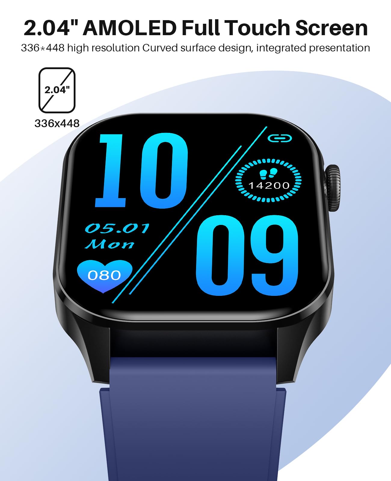 SOUYIE Smart Watch for Men with AMOLED Display, Heart Rate & Blood Oxygen Monitor, IP68 Waterproof for Fitness Tracking