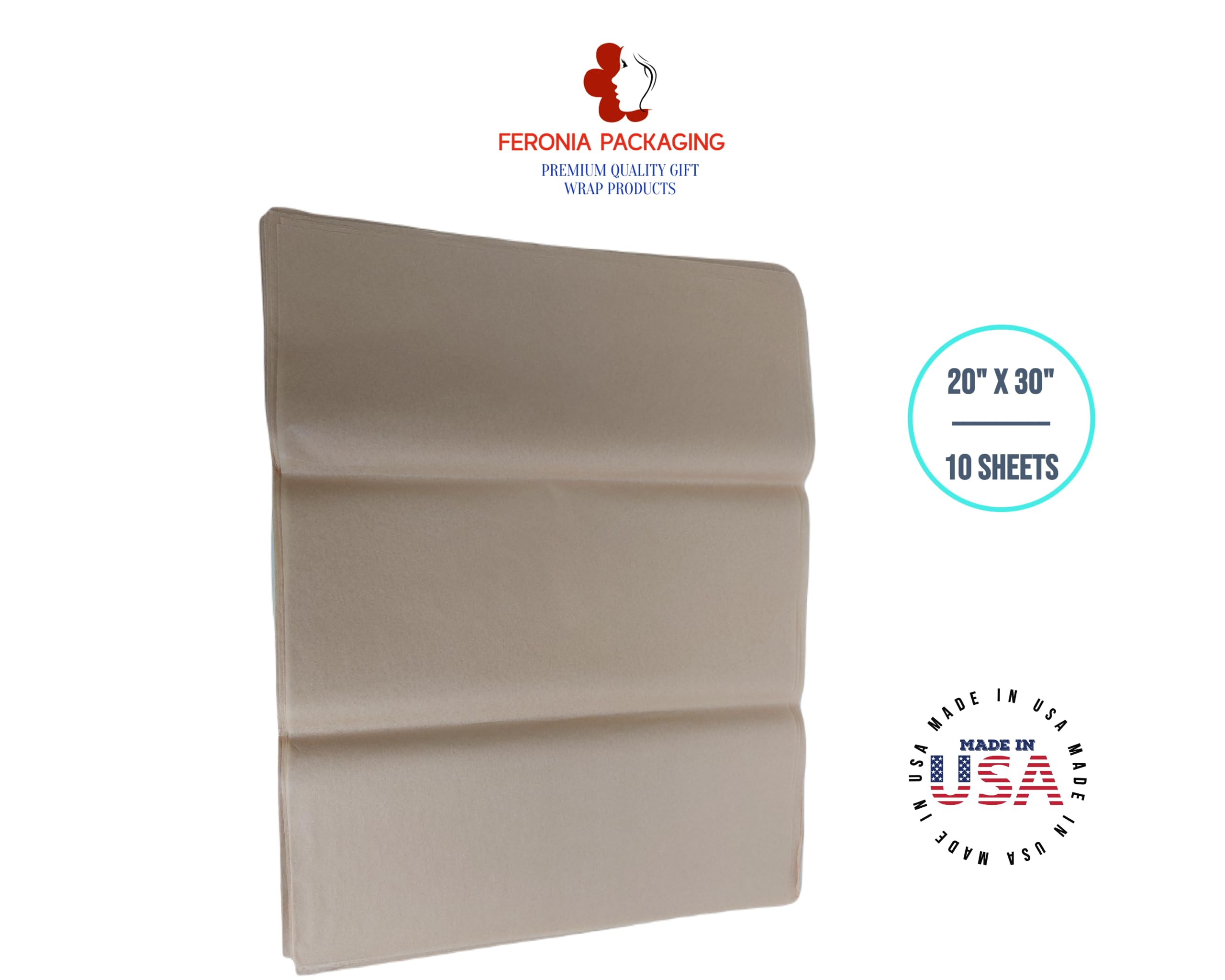 Premium Acid Kraft Gift Wrap Tissue Paper - 10 Sheets (20