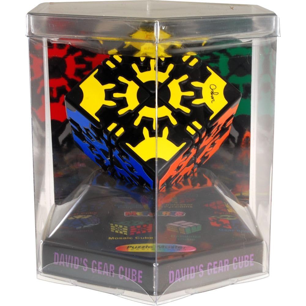 Meffert's David's Gear Cube Puzzle - Black Body Twist Speed Cube for Adults & Kids - Perfect for Brain Training, Stress Relief & STEM Learning