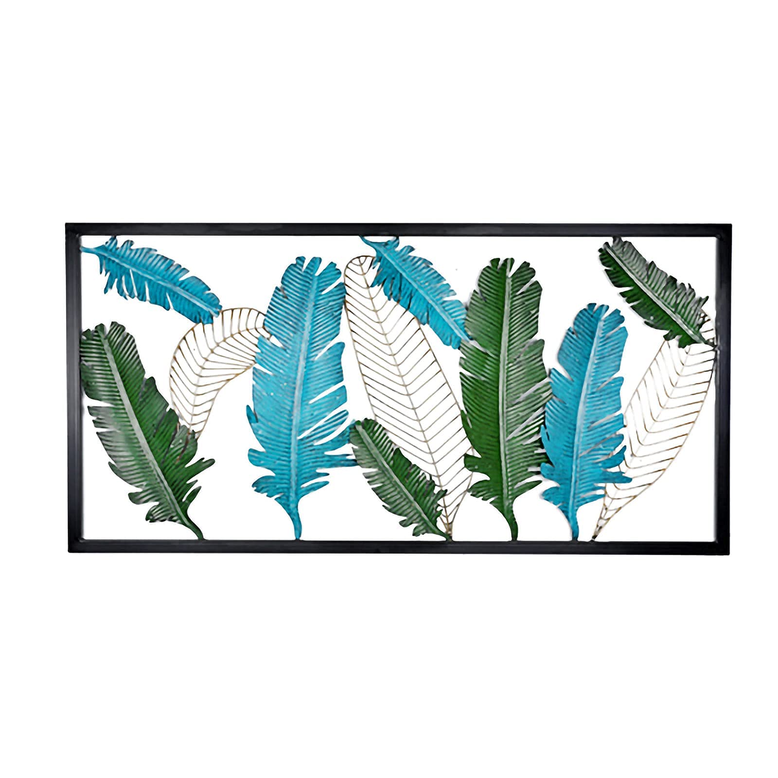 Nordic 3D Wrought Iron Wall Art with Frame - Handmade Metal Wall Sculpture for Living Room, Bedroom, Office & Study - Modern Home Decor for Wall Display & Interior Design