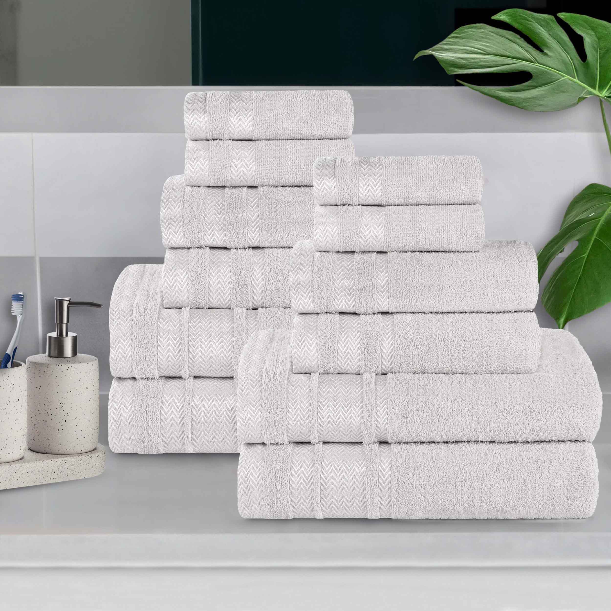 Premium 12-Piece Cotton Towel Set - Medium Weight, Soft & Absorbent Bath Towels for Spa, Gym & Everyday Use