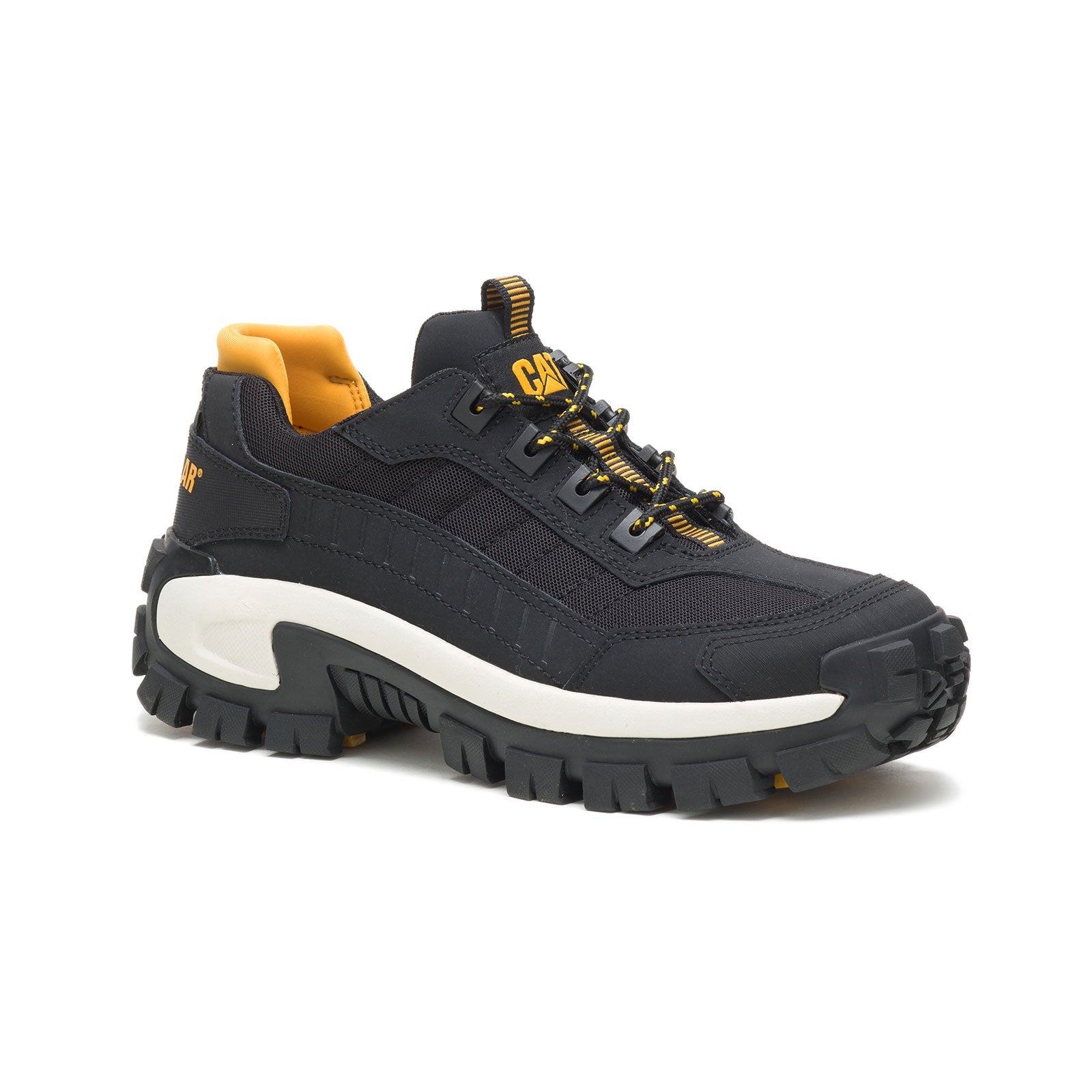 Invader Steel Toe Work Shoes for Men - Black & White Safety Boots for Construction, Warehouse & Industrial Work