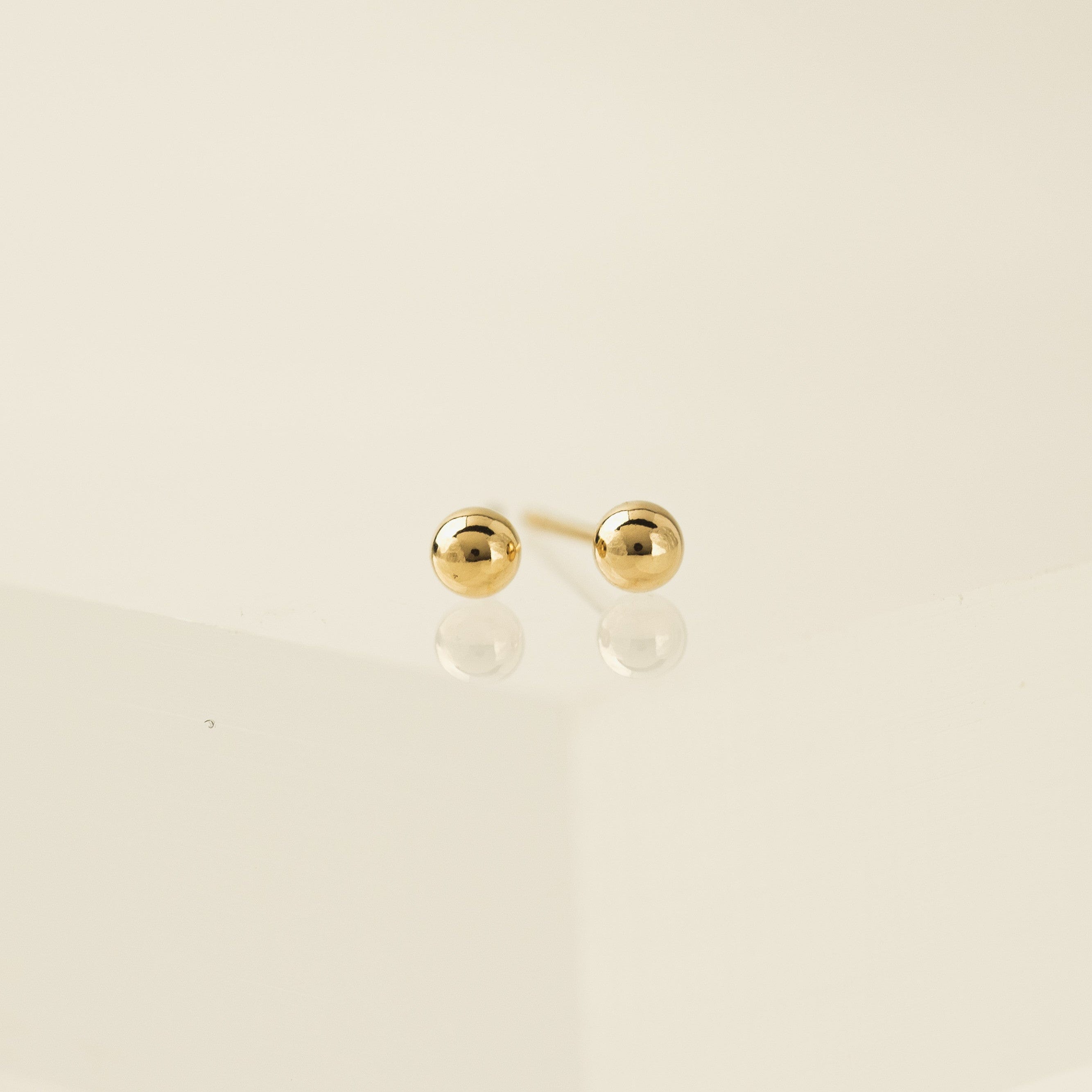 14K Gold Filled Ball Stud Earrings for Women - Hypoallergenic Minimalist Jewelry - Perfect for Everyday Wear, Gifts & Special Occasions