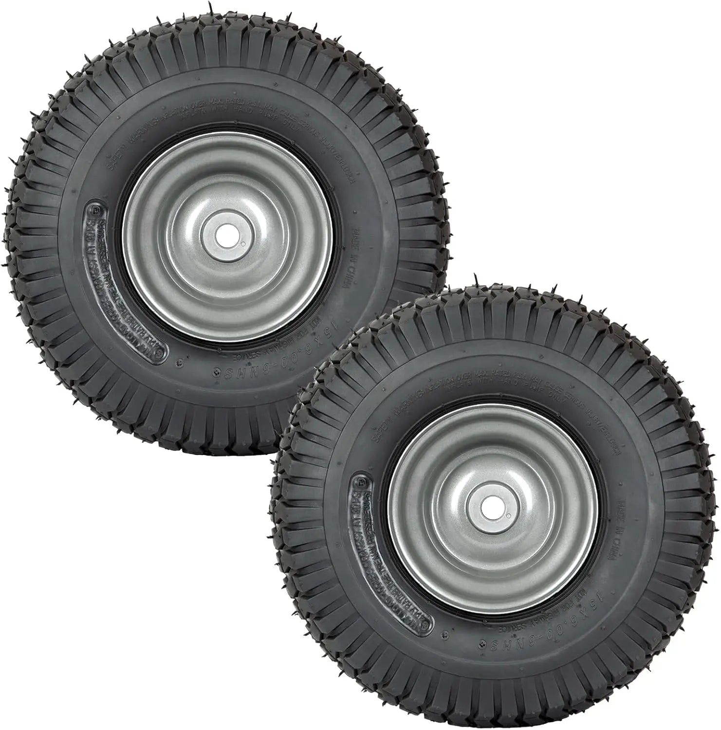 2PCS Autocessking 15x6.00-6 Front Tire & Wheel Assemblies for Craftsman Riding Mowers & Lawn Tractors – 3