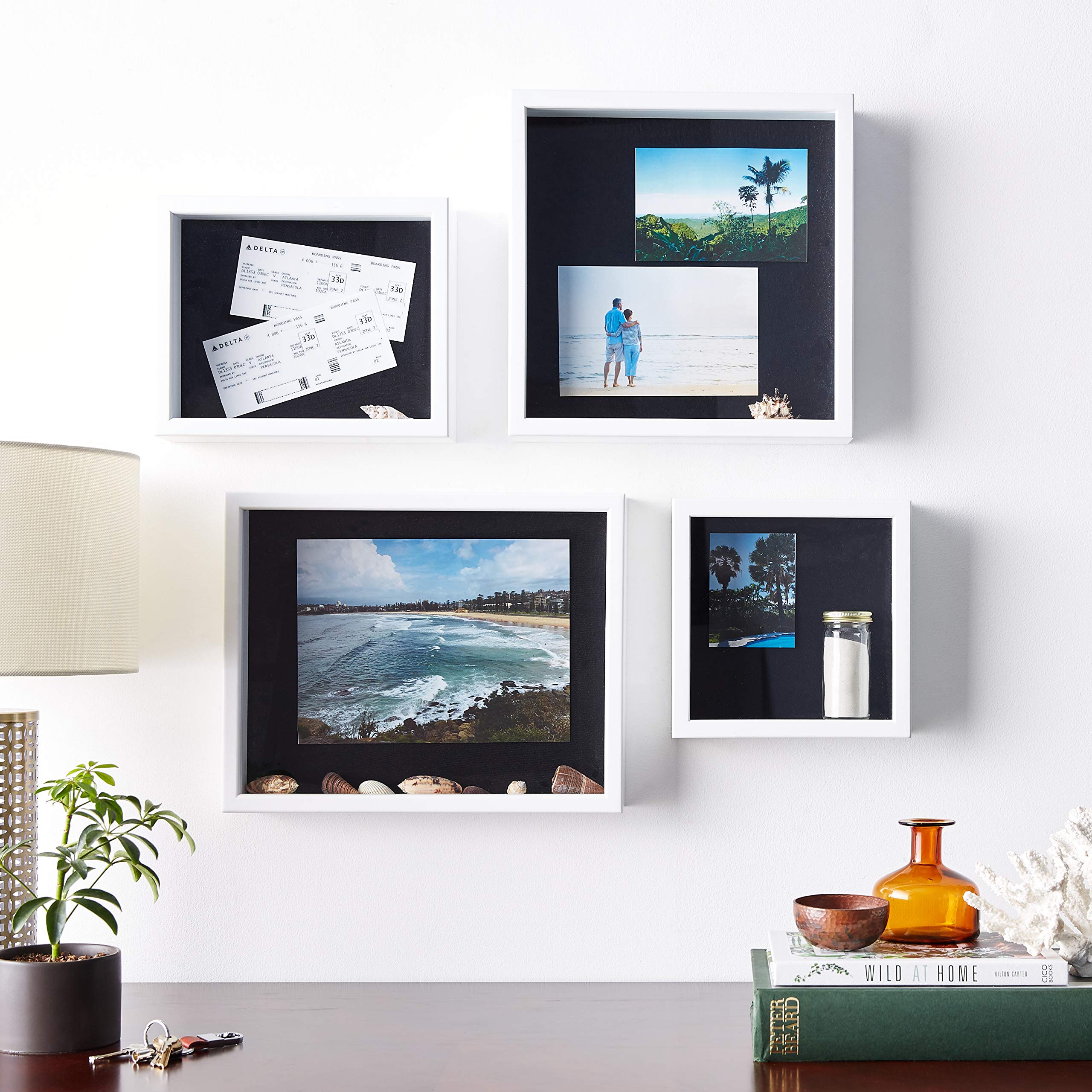 Lawrence Frames 790212 White Wood Shadow Box Picture Frame - 12x12 Inches - Perfect for Displaying Photos, Artwork, and Memorabilia in Home Décor