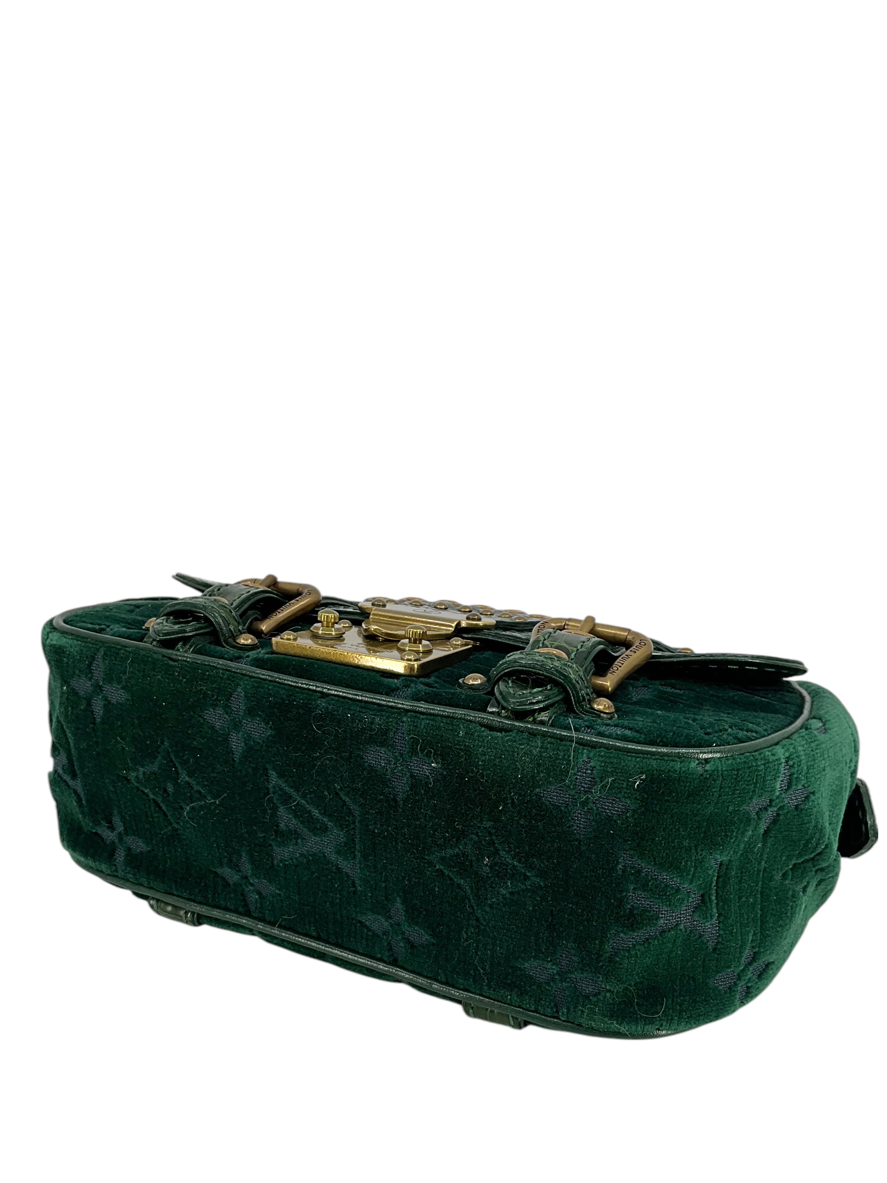 Authentic Louis Vuitton Limited Edition Monogram Velours Alligator Gracie PM Handbag - Luxury Designer Shoulder Bag for Women, Perfect for Evening Parties & Special Occasions