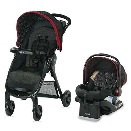 Graco FastAction SE Travel System with Stroller & SnugRide 30 LX Infant Car Seat | Lightweight Baby Stroller Travel Set | Perfect for Newborns, Shopping & Air Travel
