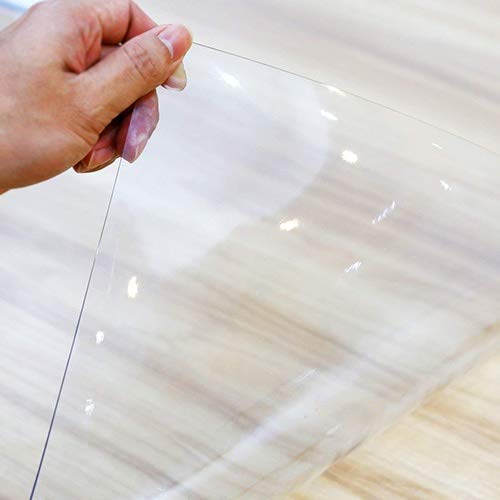 XJJUN PVC Waterproof Table Cover Protector - Non-Slip Vinyl Desk Pad for Coffee Tables & Writing Desks (2 Thickness Options) | Durable & Easy to Clean for Home, Office & Restaurant Use
