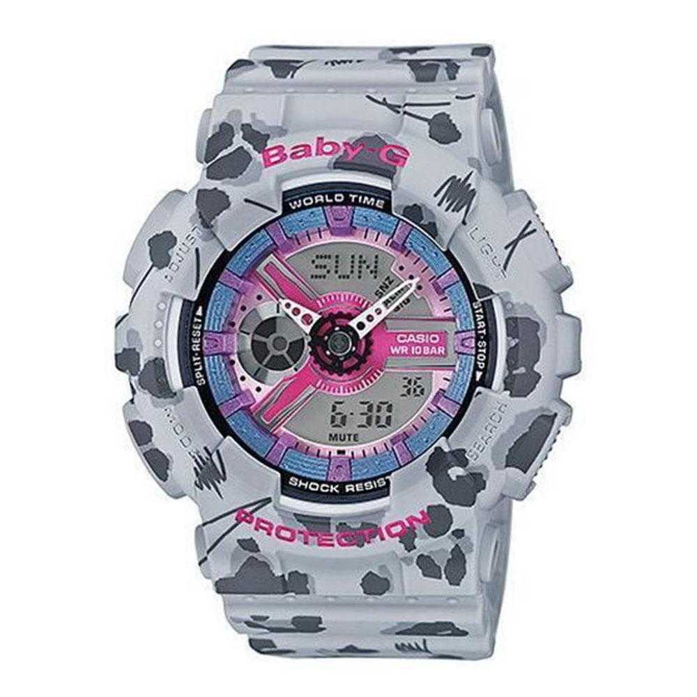 CASIO BABY-G BA-110FL-8ADR Digital Quartz Grey Resin Women's Watch - Sporty & Stylish for Outdoor Activities and Everyday Wear