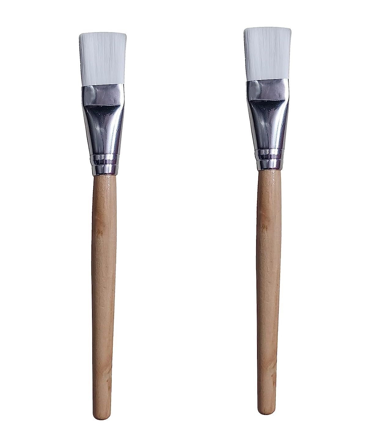 ZAUKY 2-Piece Professional Flat Face Pack Applicator Brush Set - Soft Synthetic Bristles for Smooth Mask Application (Multicolor, Pack of 2) - Perfect for Spa, Salon & At-Home Skincare Routines