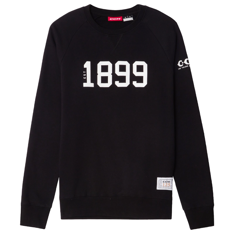 CCM 125 Years Anniversary 1899 Fleece Crewneck Sweatshirt for Men & Women - Vintage Hockey Style for Casual Wear & Outdoor Activities