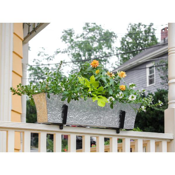 Sturdy Handrail Flower Box Bracket Kit - Heavy Duty Balcony Planter Hanger for Outdoor Railings - Perfect for Window Boxes, Porch Decor & Garden Flowers
