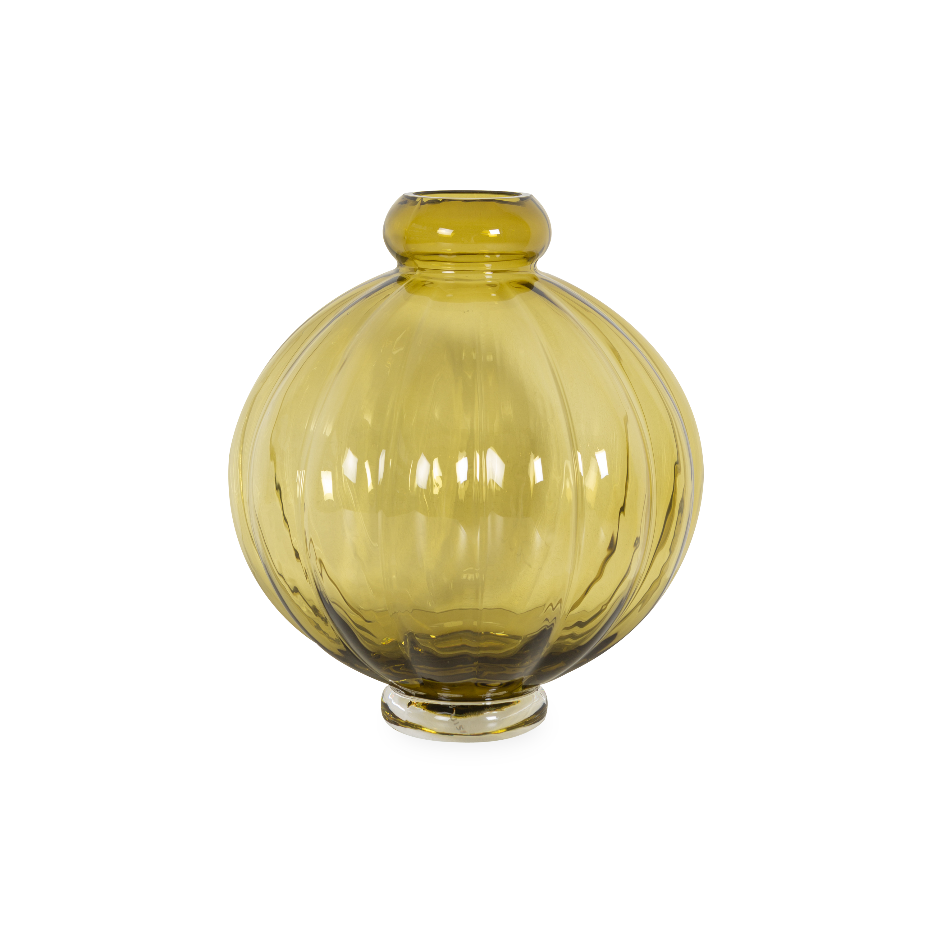 Glass Olive Balloon Vase - Elegant Floral Centerpiece for Weddings, Home Decor & Special Events