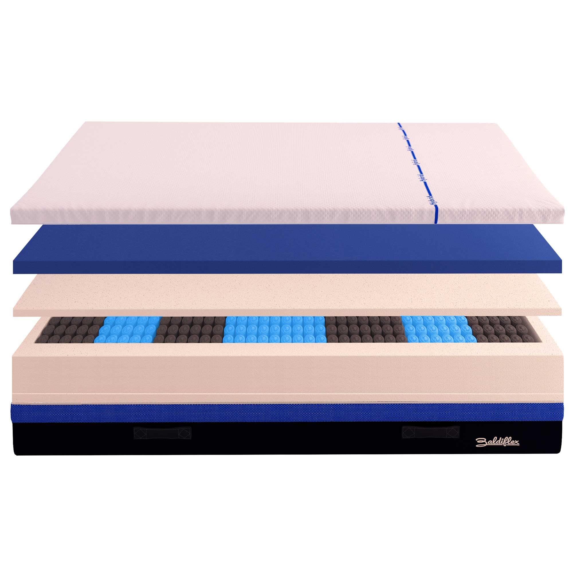 Baldiflex Queen and Twin Size Hybrid Mattress with Pocket Springs & Memory Foam - 3000 Coils, 120 x 190 cm, 25 cm Height - Perfect for Back Pain Relief, Guest Rooms & Small Apartments