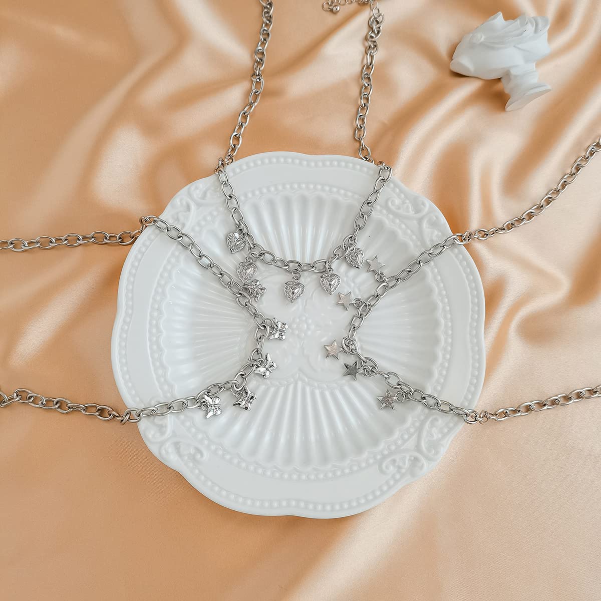 Boho Layered Choker Necklace for Women - Silver Star & Butterfly Pendant Multilayer Clavicle Chain | Perfect for Festival, Party, and Everyday Boho Fashion Accessories