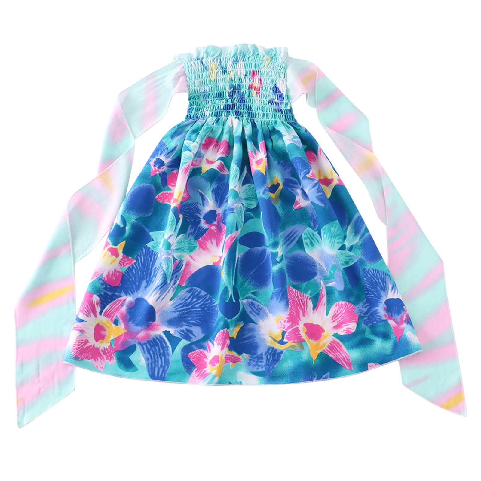 **Toddler Girls Sleeveless Floral Bohemian Dress with Bowknot - Beach Princess Outfit for Summer, Party & Photo Shoots**