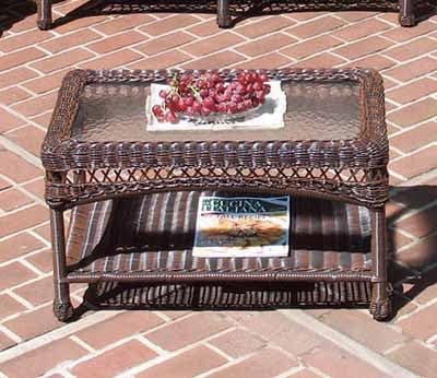 Belaire Rectangular Coffee Table with Glass Top - Antique Brown Finish for Living Room, Lounge & Office Decor