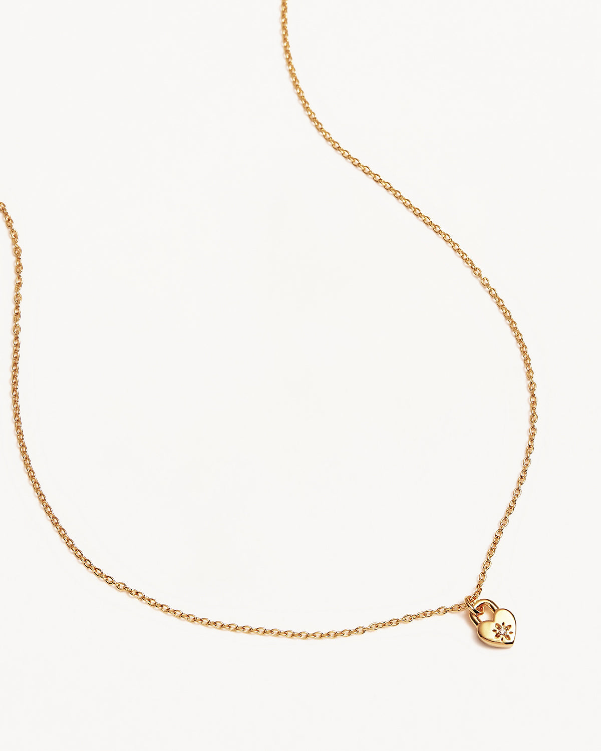 18K Gold Vermeil Crystal Lotus Heart Padlock Necklace for Women - Elegant Jewelry Gift for Valentine's Day, Anniversary & Special Occasions
