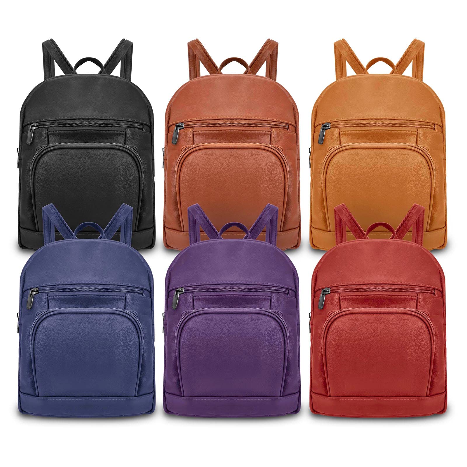 Genuine Leather Mini Backpack for Women - Krediz Soft Adjustable Shoulder Straps Travel Backpack Purse - Perfect for Daily Use, Work, School & Weekend Trips (Navy)