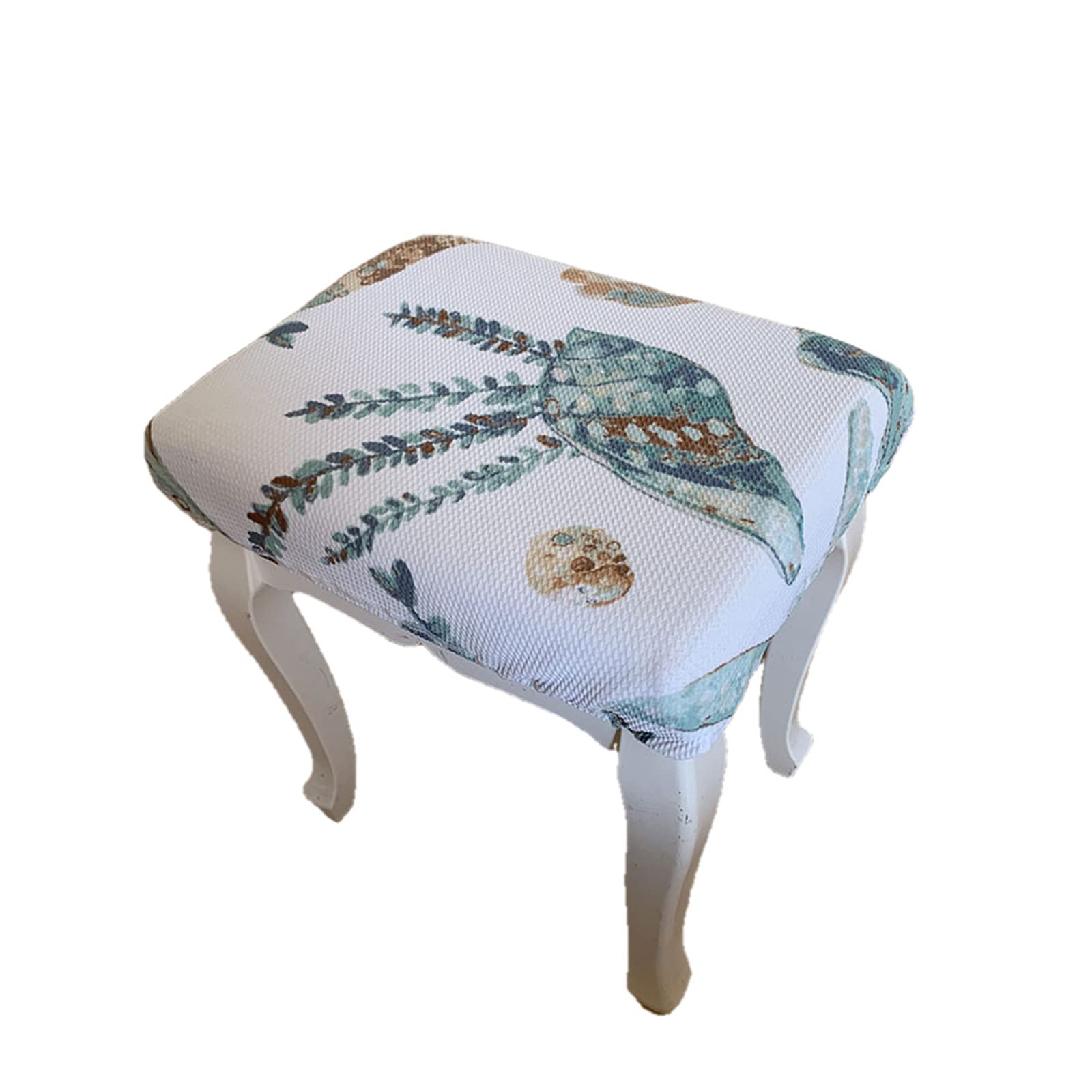 Elastic Rectangle Bar Stool Covers - Vanity & Counter Stool Seat Cushion Covers - Stretchable Square Foot Stool Covers for Dressing Chairs & Saddle Seats - Perfect for Home, Kitchen, Salon & Office Decor