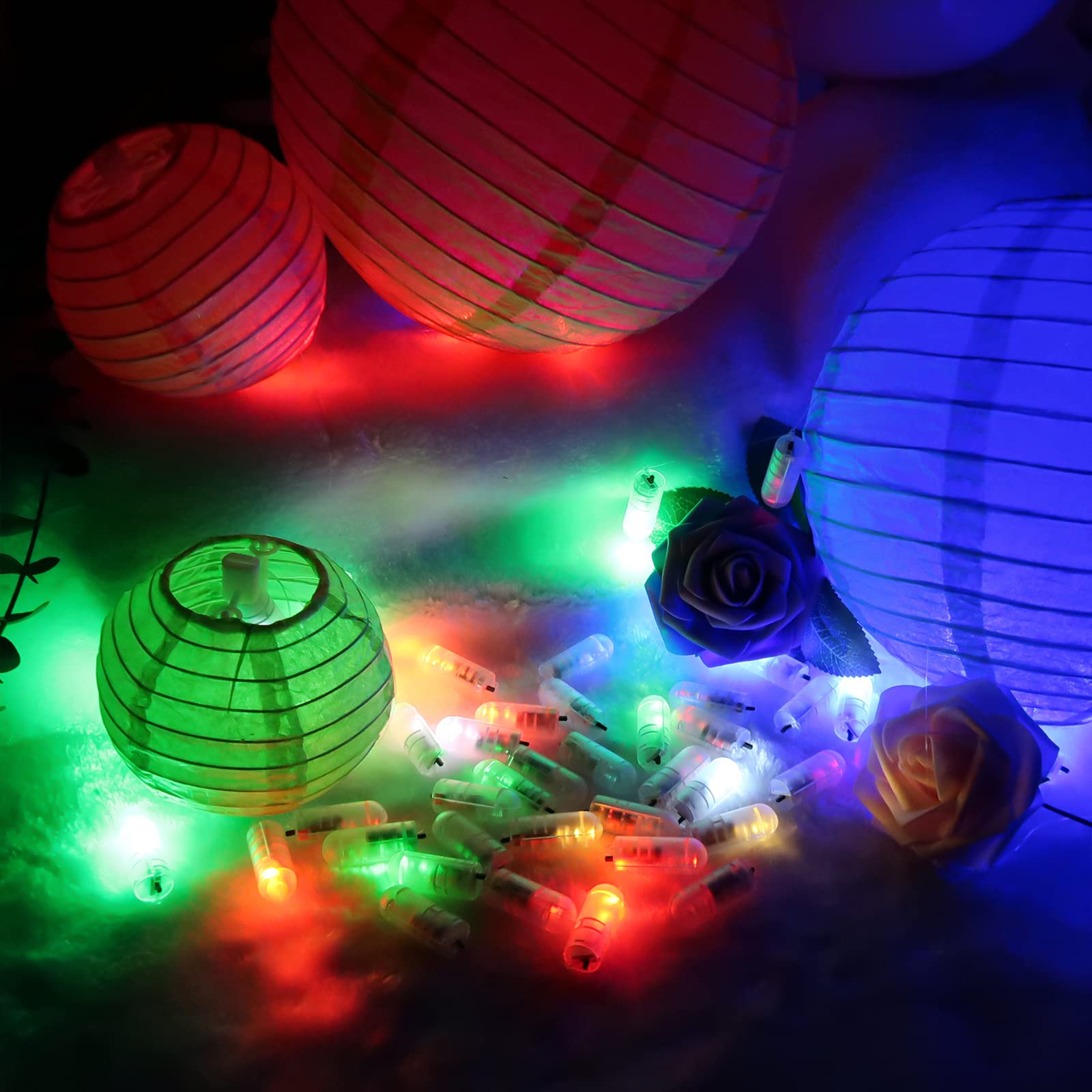 50 Pack LED Balloon Lights - Battery Operated Paper Lanterns for Wedding, Party, Birthday Decorations - Perfect for Indoor & Outdoor Events, Festivals, and Home Decor