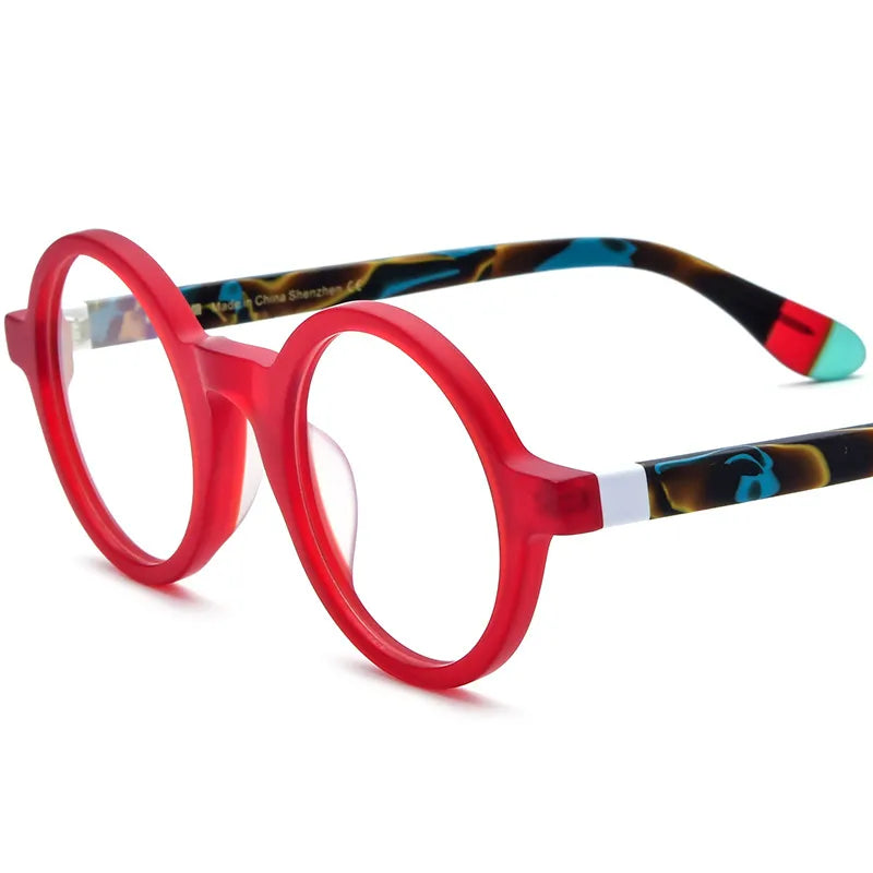 CCspace Unisex Full Rim Round Acetate Eyeglasses 56919 - Stylish & Lightweight Frame for Men & Women - Perfect for Reading, Work, and Everyday Fashion