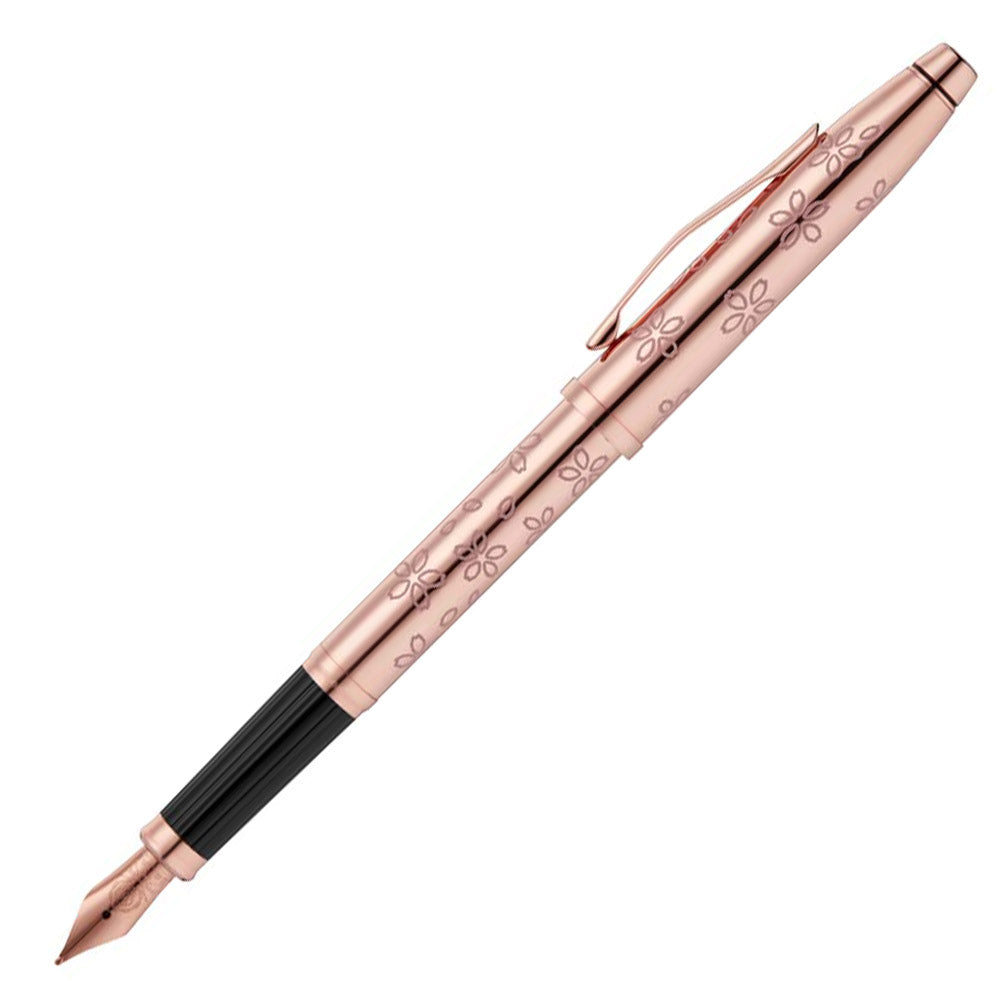 Cross Century II Fountain Pen - Rose Gold Plated with Cherry Blossom Design - Premium Writing Instrument for Gifts, Collectors & Everyday Use