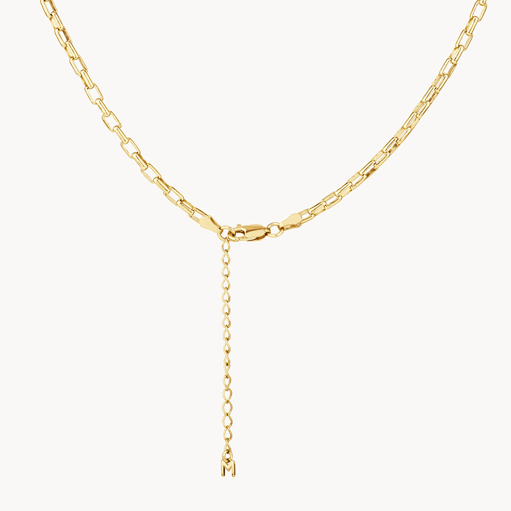 Elegant Gold Box Paperclip Chain Necklace for Women - Trendy Layering Jewelry for Everyday Wear & Special Occasions