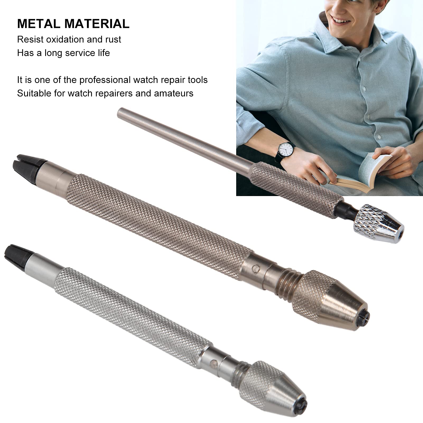 Professional Anti-Rust Watch Pin Vise - Alloy Hand Drill for Watch Repair & Maintenance