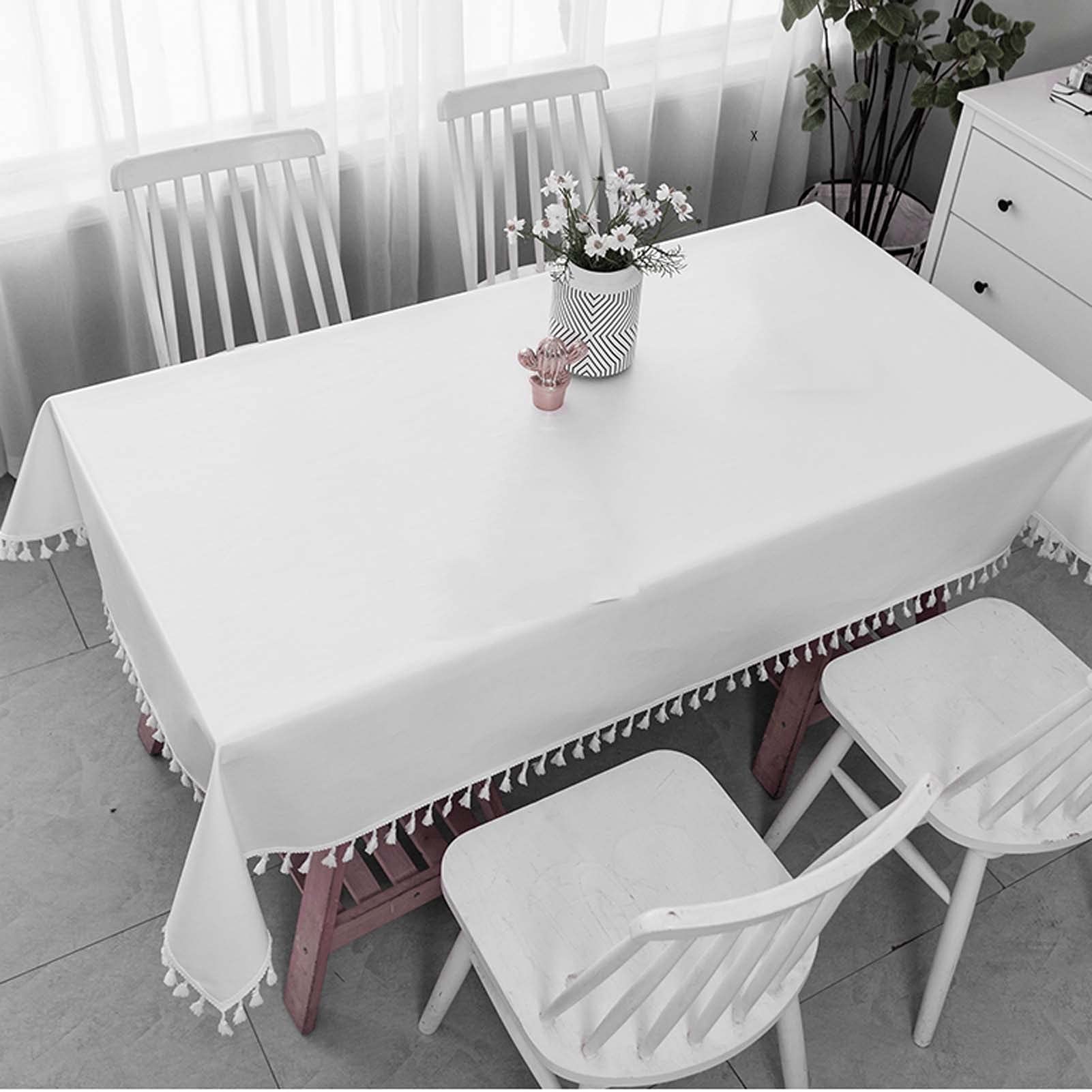 Premium White Rectangle Tablecloth 55