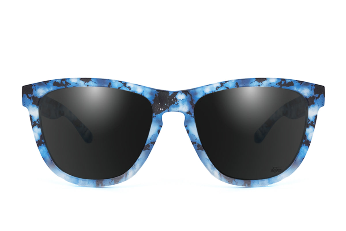 Blue Marble Polarized Sunglasses with Jet Black Lens - UV Protection, Stylish & Comfortable for Outdoor Activities, Driving, and Beach Vacations