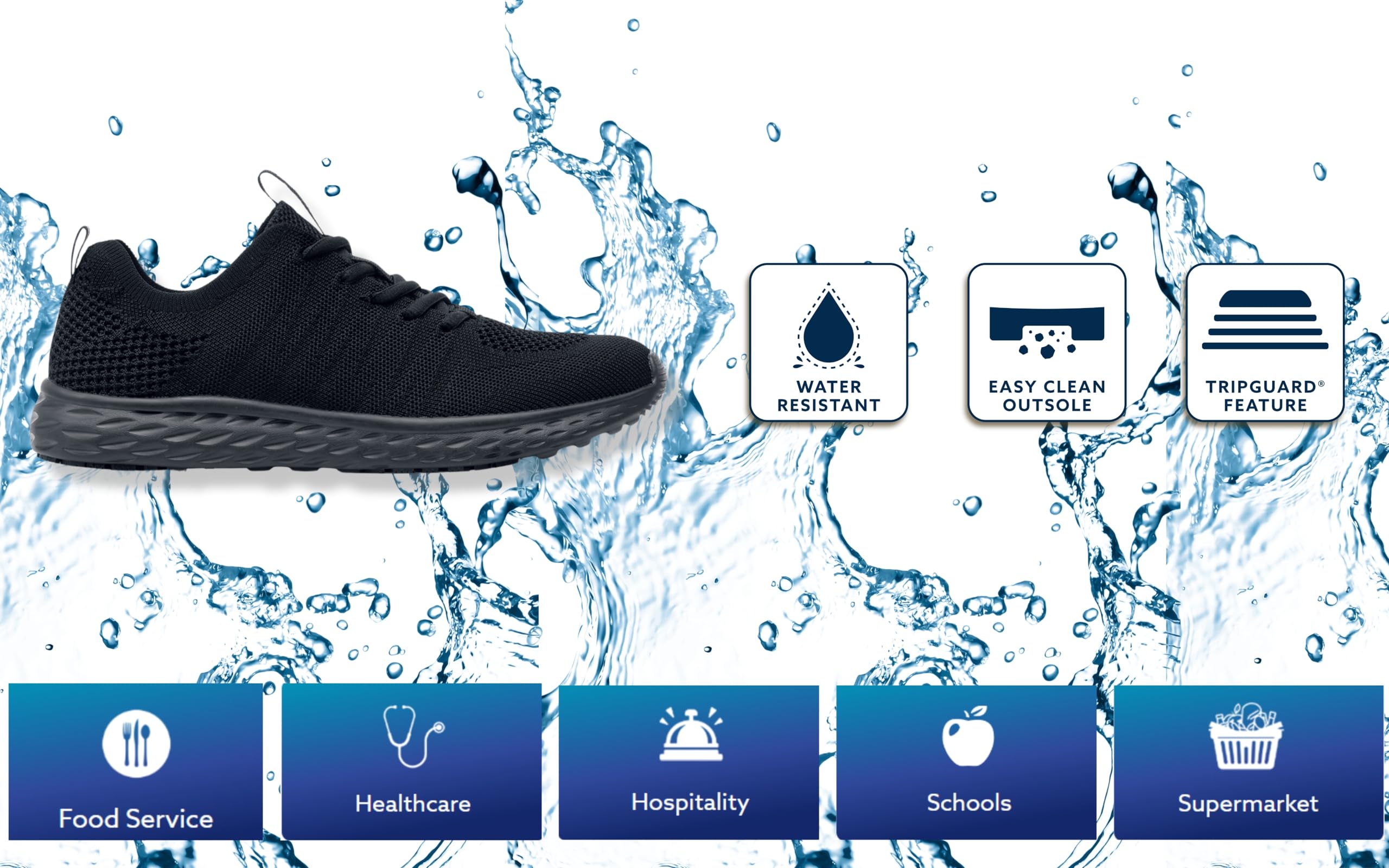 Shoes for Crews Everlight Men's Breathable Lightweight Lace-Up Slip Resistant Water Resistant Work Shoes - Black Non-Slip Safety Shoes for Restaurant, Kitchen, Hospital & Construction Workers