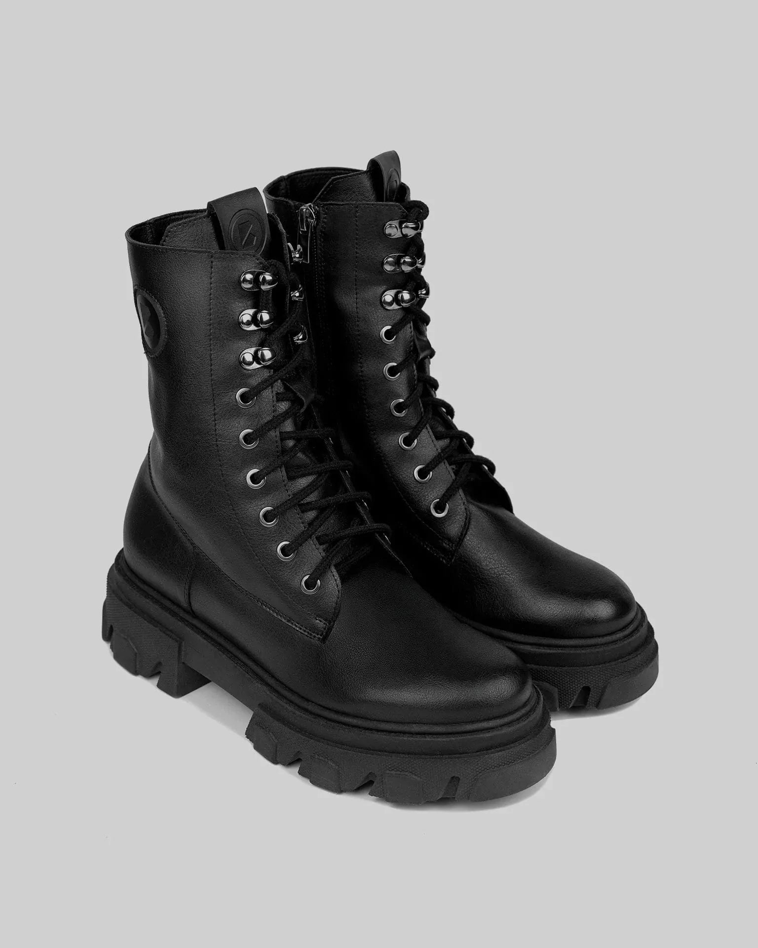 Combat Women's Vegan Leather Worker Boots - Black | Stylish & Durable Ankle Boots for Work, Outdoor & Casual Wear