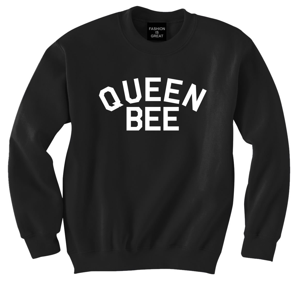 Queen Bee Women's & Girls' Crewneck Sweatshirt - Soft Cotton Pullover for Casual Wear, School, and Everyday Comfort