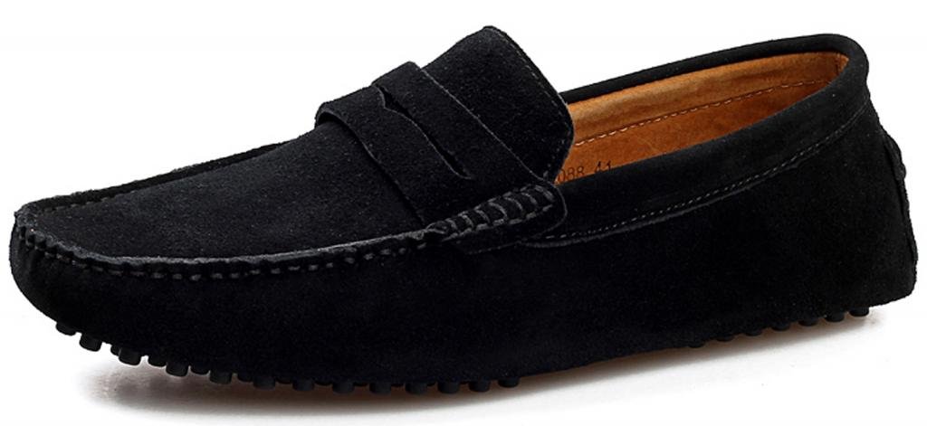 Premium Men's Suede Leather Penny Loafers - Slip-On Dress Shoes for Business & Casual Wear - Comfortable Driving Moccasins for Office, Wedding & Daily Outfits